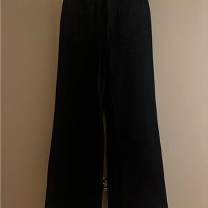 Sézane Dark Denim High-Waisted Wide-Leg Jeans